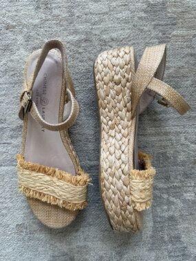 Chinese Laundry Raffia Braided Platform Sandals